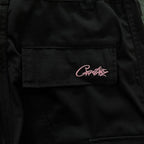 Calça Corteiz Cargo Preta e Rosa